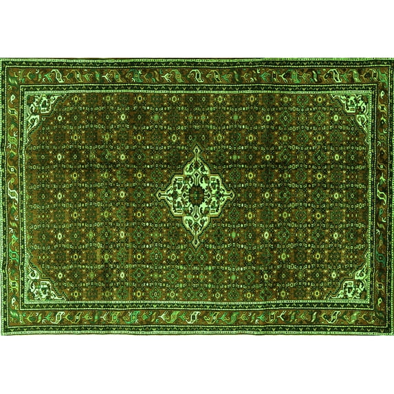 Ahgly Company Indoor Rectangle Persian Green Traditional Area Rugs, 2' x 4'