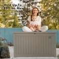 thumbnail image 4 of Plainsity 230 Gallon Large Deck Box, Resin Outdoor Storage Box Waterproof Lockable Container for Backyard Cushion, Patio Furniture, Toys, Pool Accessories, Garden Tools and Equipment Light Brown, 4 of 9