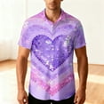 thumbnail image 4 of Valentine T-Shirt for Men Hear Printed Summer Beach Casual Short Sleeve Button Down Lapel Shirts,Valentines Gift Ideas for Him Shirt, 4 of 6