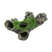 Aquarium Resin Cave Moss Tree Decoration Betta House Fish for Accessories for Hermit Crabs Shrimp Guppy