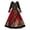 #01-Red, variant on Women's Christmas Long Sleeve Maxi Dress with Festive Celestial Star Moon and Snowflake Print for Holiday Party Evening Outfit