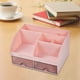 thumbnail image 3 of Organizador de escritorio con cajones multifunción para oficina, almacenamiento de brochas de maquillaje Rosa, 3 of 6