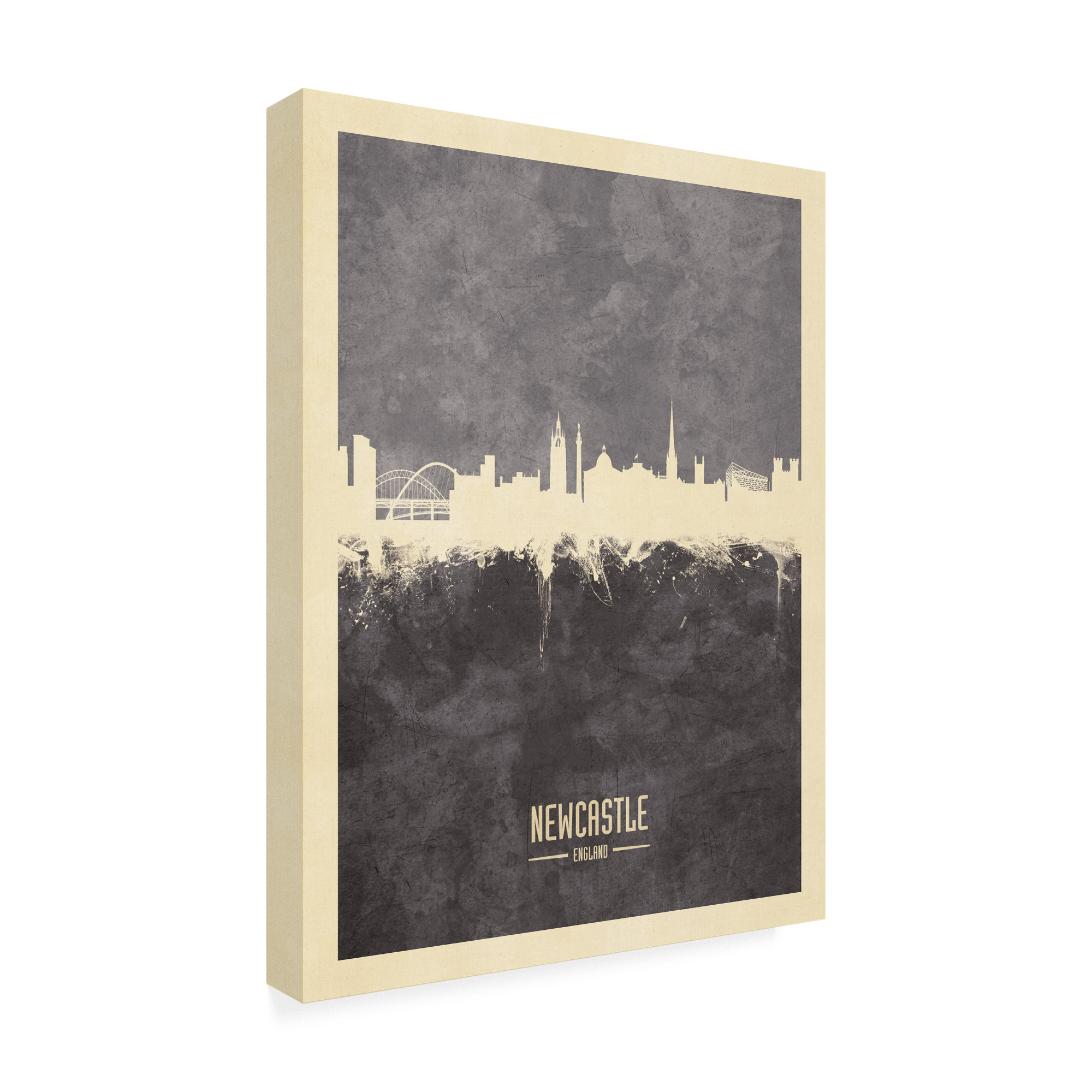 Trademark Fine Art 'Newcastle England Skyline Gray' Canvas Art by Michael Tompsett
