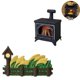 thumbnail image 1 of 2PCS Dollhouse Miniature Simulation Mini Illuminated Fireplace Model, 1 of 5