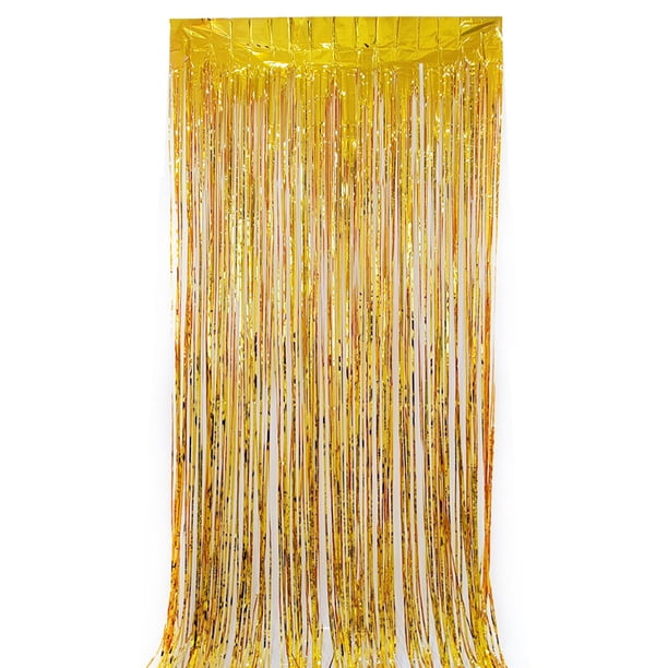 Cortinas con flecos de papel de aluminio y oropel metálico de arcoíris, serpentinas para decoraciones de fiestas de cumpleaños, decoración de Halloween, cortina de papel de aluminio para despedidas