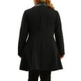thumbnail image 3 of Agnes Orinda Women's Plus Size Overcoat Leather Notched Lapel Single Breasted Long Trench Coats Jacket, 3 of 5