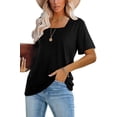 thumbnail image 2 of Camiseta Casual de Mujer Lunivop con Escote Cuadrado y Manga Corta, 2 of 3