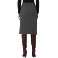 thumbnail image 3 of INSPIRE CHIC Asymmetrical Work Skirt for Women High Waist Wrap Office Work Midi Skirts S Dark Grey, 3 of 5