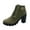 Green, variant on Womens High-Heels Ankle Boots Round Toe Lace-Up Casual British Ankle Boots Solid Color Side Zipper Thick Bottom High Heel Ankle Boots