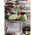 thumbnail image 4 of Outdoor Tablecloth with Umbrella Hole and Zipper, Black Christmas Round Table Cloth 60 Inch Waterproof Tablecloth, Xmas Tree Snowflake Farmhouse Picnic Table Cover for Patio Camping, 4 of 7