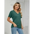 thumbnail image 6 of Womens T Shirts V Neck Short Sleeve Casual Loose Tees Tops Trending, 6 of 7