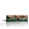 thumbnail image 1 of Horses Still - Contemporary Fine Art Giclee on Canvas Gallery Wrap - wall décor - Art painting - 36 x 12 Inch - Ready to Hang, 1 of 2