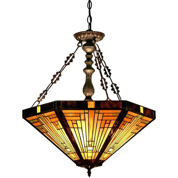 Chloe Lighting Innes Style 3 Light Mission Inverted Ceiling Pendant Fixture With 22 Shade Com Chloe Lighting Innes Style 3, Mission Style Hanging Light Fixture