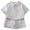01-Grey, variant on RUTAYY Children Boys Outfit Sets Short Sleeved Stand Collar Shirt Shorts with Collar and Pocket Summer Short Sleeved 2-Pack Set Suitable 2-8 Years Fashion Clothing