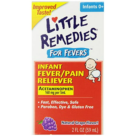 2 Pk Little Remedies Infant Acetaminophen Fever and Pain Reliever Grape 2 Oz (Best Home Remedy For Headache)