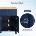 thumbnail image 5 of Harper & Bright Designs Kitchen Island Set with 2 Seatings and Drop Leaf, Farmhouse Dining Table Set with Storage Cabinet, Drawers and Towel Rack, Blue, 5 of 11