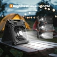 thumbnail image 5 of Solar Camping Fan with LED Lantern, 20000mAh Rechargeable Battery Powered with 10W Solar Panel, Quiet Battery Operated Tent Fan for Picnic, Barbecue, Fishing, Travel, 5 of 8