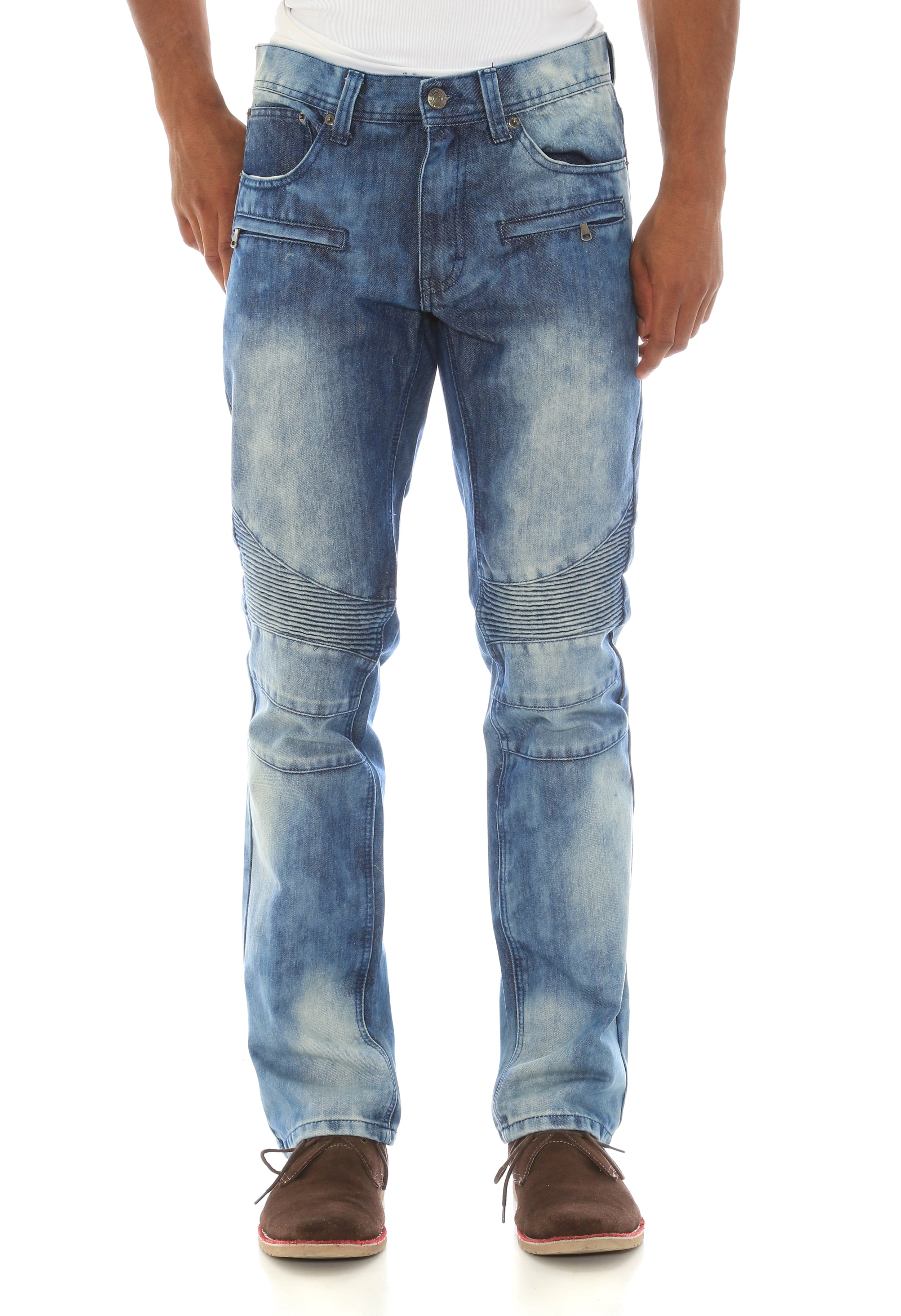 straight leg biker jeans