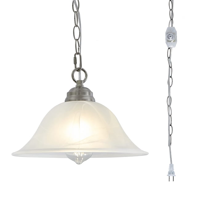 Lámpara colgante enchufable SHENGQINGTOP de cristal de alabastro de 40 cm