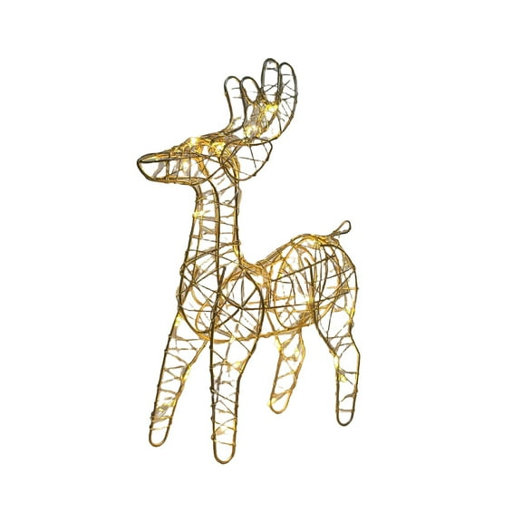 A 30-Light Iron Christmas Deer Tree Topper, Led Illuminated Ornament For Window Display, Battery Powered
