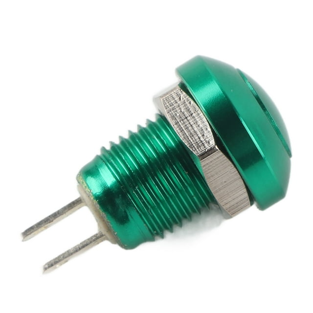 Botón pulsador 1A 24V 8mm Mini impermeable para coche Botón pulsador momentáneo Interruptor de encendido Aleación de aluminio de zinc(Verde)