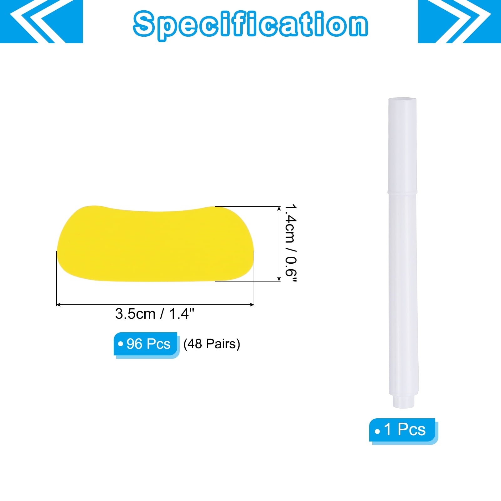 Unique Bargains Sports Eye Stickers Set with Pencil for Baseball and Softball Games Yellow