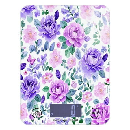 

Watercolor Floral Pattern Food Scale Digital Kitchen Scale Waterproof Grams Ounces lbs for For Baking and Cooking