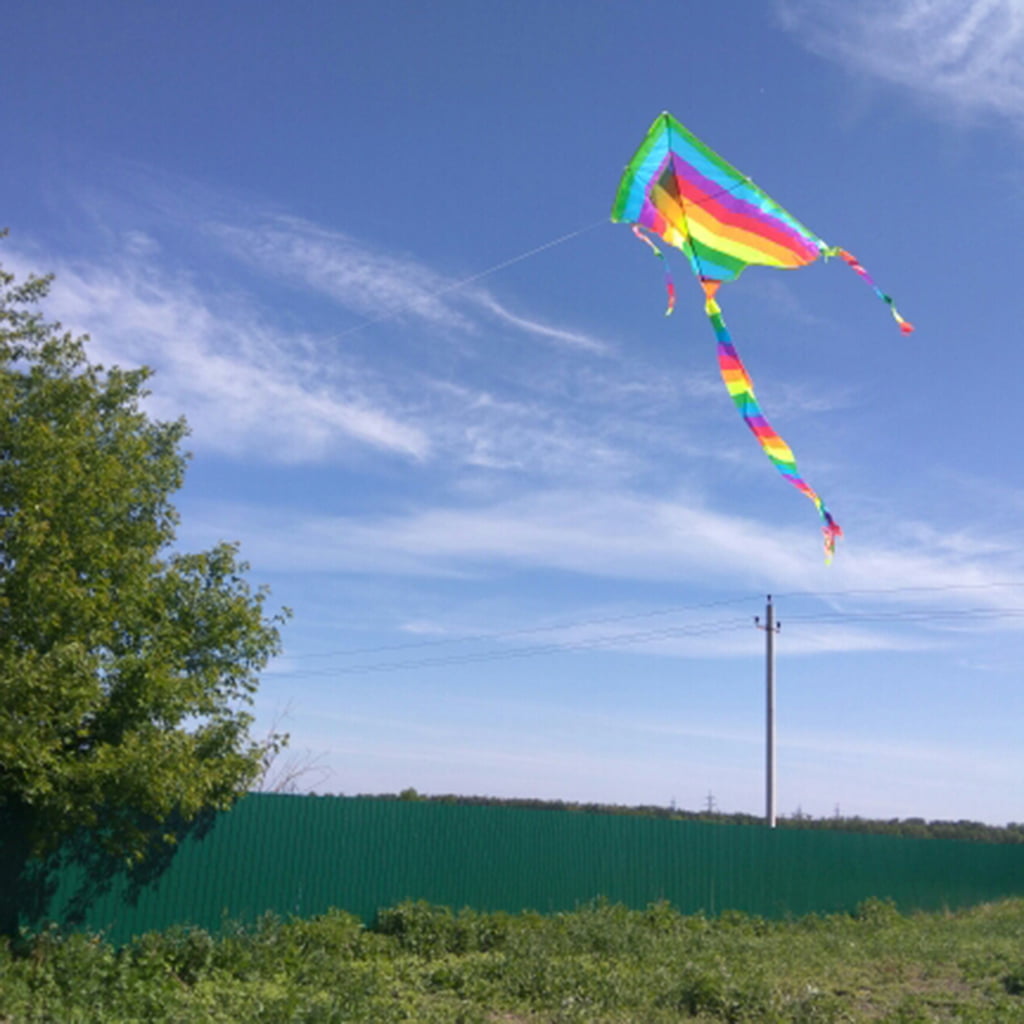 US Children Long Tail Rainbow Kite Outdoor Kites Flying Toys Kite For Kids 