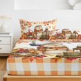thumbnail image 5 of Twin XL Size Fitted Sheet Set - Hedgehog Fall 2 Piece Bedding Sets 16" Deep Pocket Fitted Sheet with 1 Pillowcases, Thanksgiving Pine Cones Maple Orange Plaid Brushed Microfiber Hotel Bed Sheets, 5 of 8