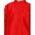 thumbnail image 3 of TRILOKI Kids Kurta Set for Boys Red Art Silk Indian Traditional Ethnic Wear, 3 of 4