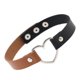 thumbnail image 1 of Collar Jumpingount colorido de cuero para mujer Gargantilla de corazón ajustable Negro + Café claro, 1 of 6