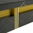 thumbnail image 3 of Table Basse Carrée de Luxe Noire + Dorée avec 4 Tiroirs & Construction MDF, 3 of 17