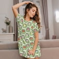 thumbnail image 3 of Naloa Cute Chubby Frog Print Women Nightgowns,Womens Loungewear,Short Sleeve Sleepwear,Comfy Ladies Nightdress, 3 of 6
