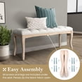 thumbnail image 3 of French Vintage Tufted Bedroom Bench with Carved Wood Legs, 43.3-Inch Linen Upholstered Entryway Ottoman for Living Room, Beige, 3 of 11
