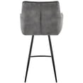 thumbnail image 4 of Home Square 26" Bar Stool in Charcoal Fabric and Black Finish - Set of 2, 4 of 9