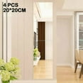 thumbnail image 2 of 4x 20cm Mirror Tile Wall Sticker Square Self Adhesive Room Decor Stick On Art, 2 of 5