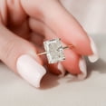 thumbnail image 2 of SOLITAIRE JEWELS 4.50CT Radiant Hidden Halo Moissanite Diamond Engagement Ring Solid 10K Yellow Gold, 2 of 6