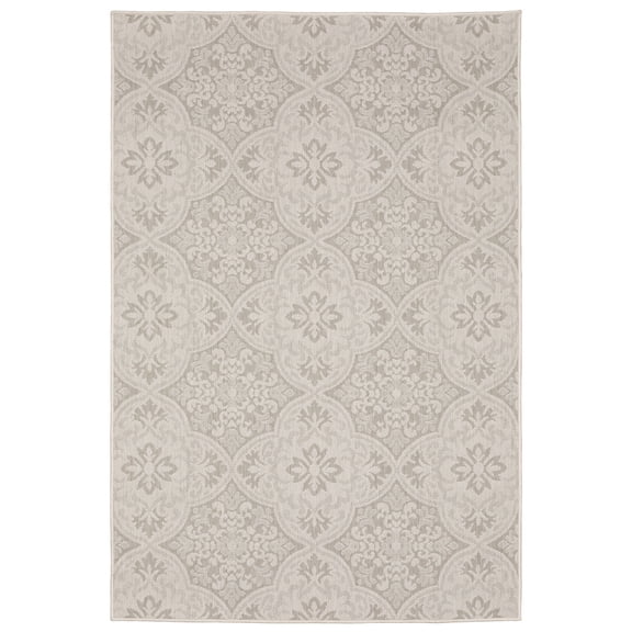 Oriental Weavers Portofino Area Rug 2805W Outdoor Ivory Bulbs Loops 6' 7" x 9' 2" Rectangle