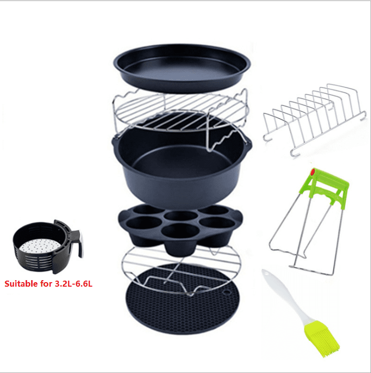 Air Fryer Accessories, 8 Inch Air Fryer Accessories Kit, Fit All  5.2QT-6.8QT Air Fryer,Non-Stick,Dishwasher Safe.