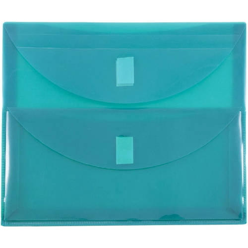 JAM Paper 2 Pocket Plastic Envelope with Velcro Brand Closure, Letter ...