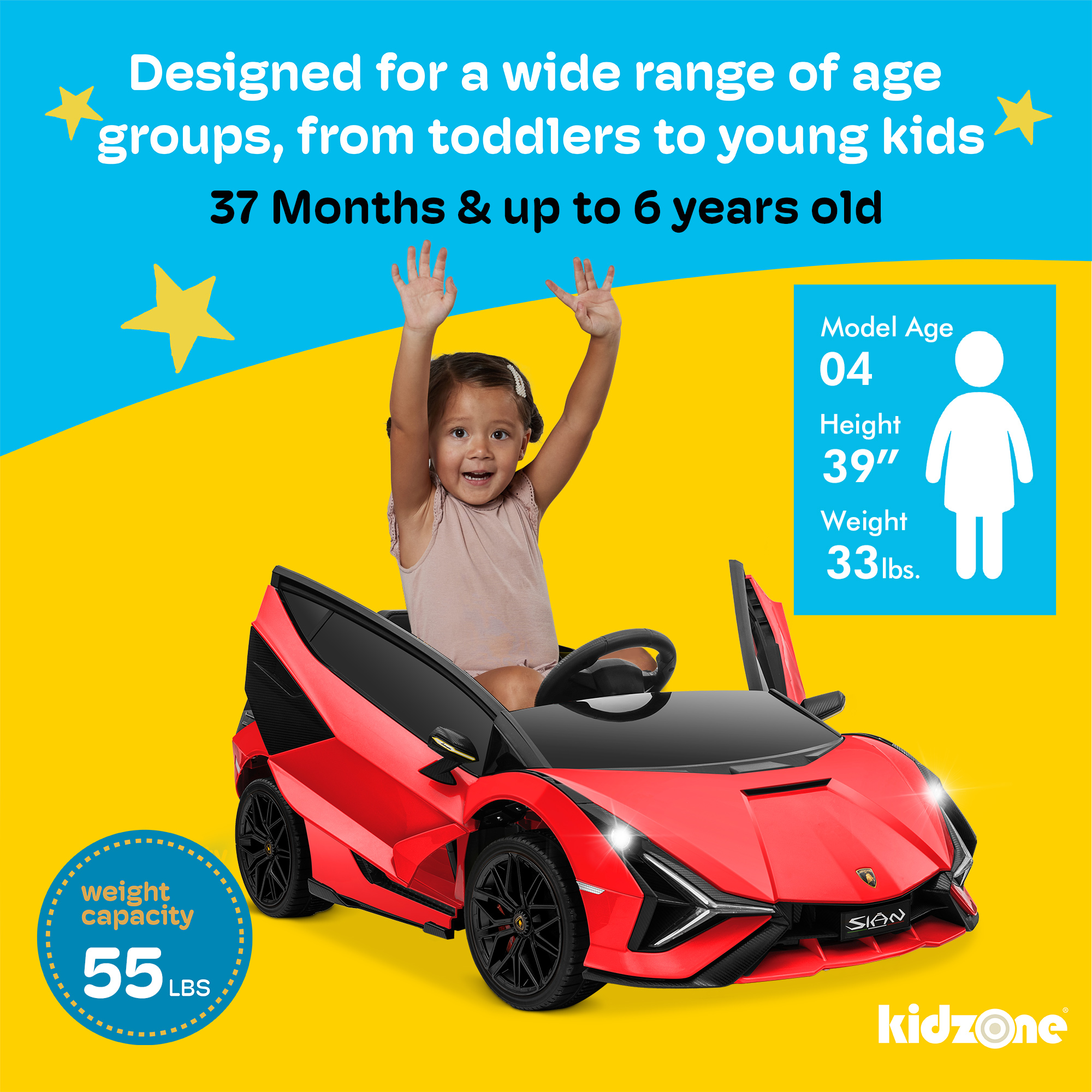 Kidzone Kids 12V Electric Licensed Lamborghini Car – Green with Gold Rim - image 5 of 6