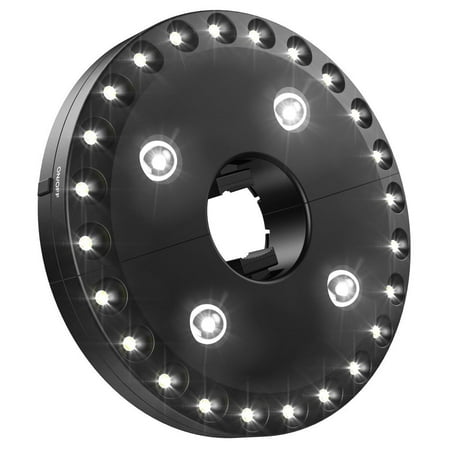 Led Patio Umbrella Patio Umbrella Light, Umbrella Pole Night Light for Patio Umbrellas, 3 Brightness Mode Cordless 28 LED Lights, 4 AA Battery Operated( Batteries Included), Camping Tents or Outdoor Use(Black) ()