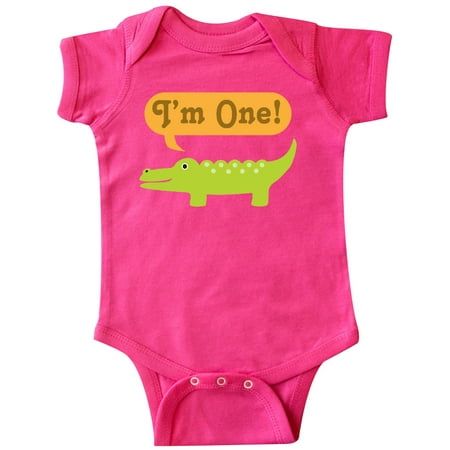 

Inktastic 1st Birthday Alligator Jungle Gift Baby Boy or Baby Girl Bodysuit