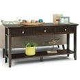 thumbnail image 6 of Simpli Home Acadian 60 inch Wide Solid Wood Transitional Wide Console Sofa Table in Brunette Brown, 6 of 6
