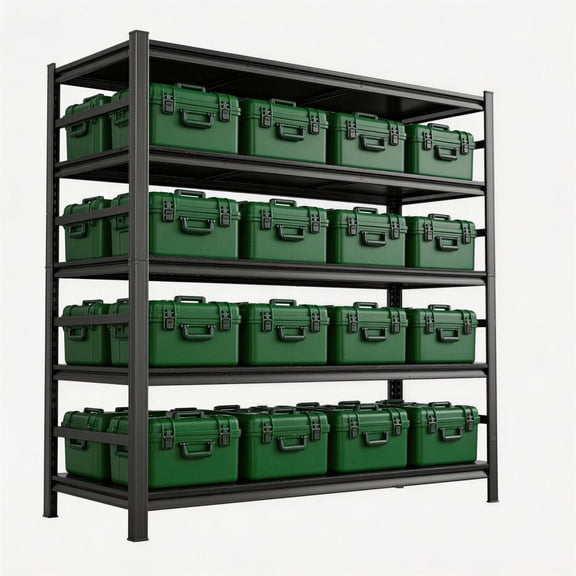 5 Tier Garage Shelving, Heavy Duty Metal Shelves, Adjustable Shelf Unit, 3000 lbs, Storage St& Organizer for Warehouse Basement Commercial,Black,48" W*18"D*78"H