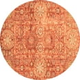 thumbnail image 1 of Ahgly Company Indoor Round Abstract Orange Modern Area Rugs, 5' Round, 1 of 4