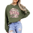 thumbnail image 2 of Shes From Texas I Can Tell Sweatshirt for Women Western Cowgirl Graphic Pullover Army Green Sweatshirt Adult Large, 2 of 7