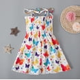 thumbnail image 2 of Favoffer Toddler Girl 4th Of July Butterfly Strap Dress, American Flag SunDress, Summer Short Dress for Beach, Celebration, Casual, Kids ( 1-6Y ), 2 of 7