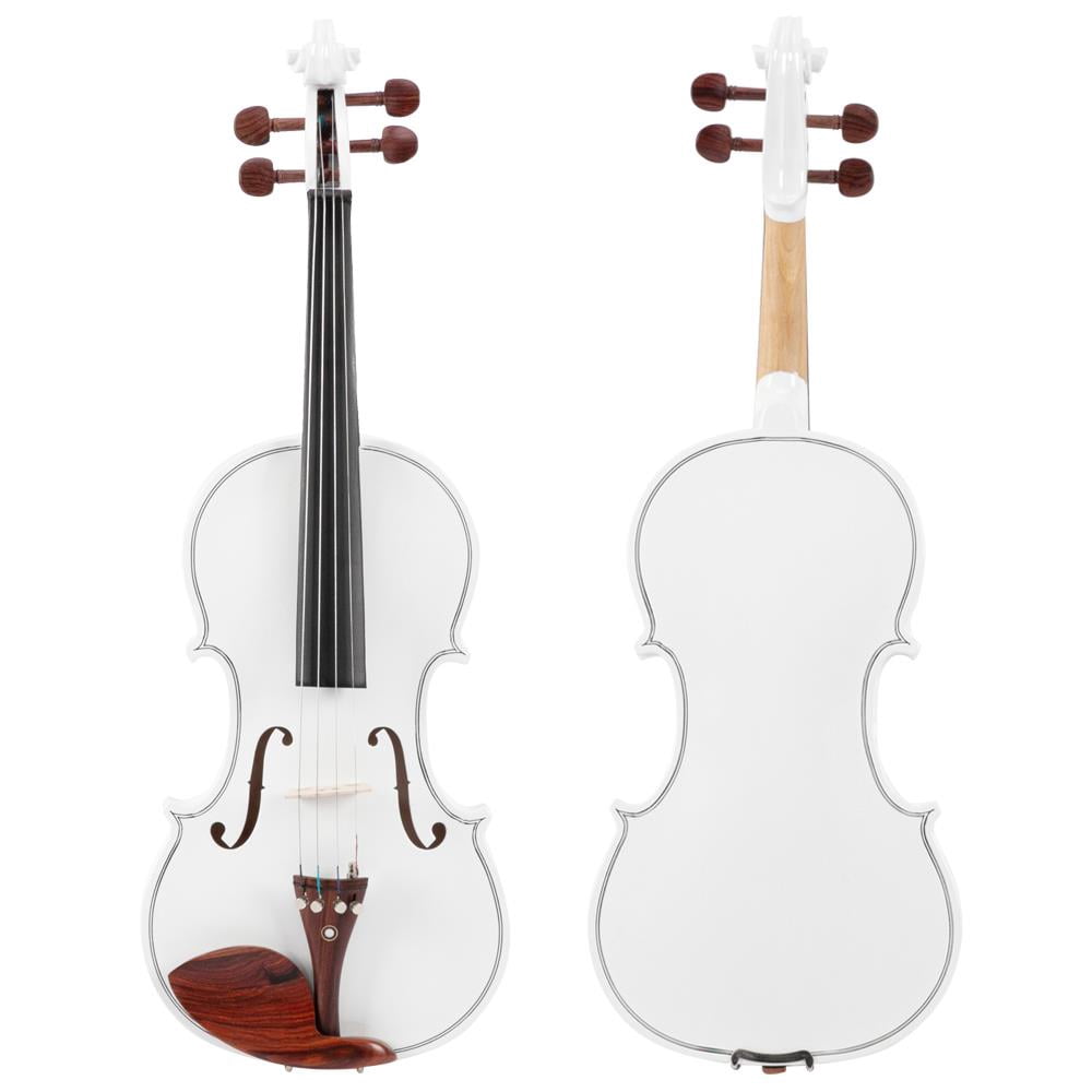 Glarry 4/4 Violin for Beginner with Case, Bow,Shoulder, Matte White