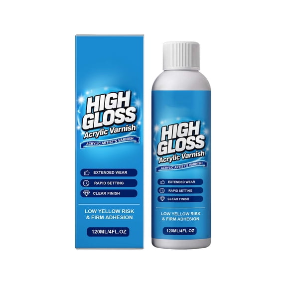 High Gloss Acrylic Varnish 120Ml Clear Sealer Protective Coat For Paintings Canvas Wood Crafts Art Supplies